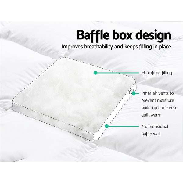 Giselle King Mattress Topper Pillowtop 1000GSM Microfibre Filling Protector freeshipping - Awezingly