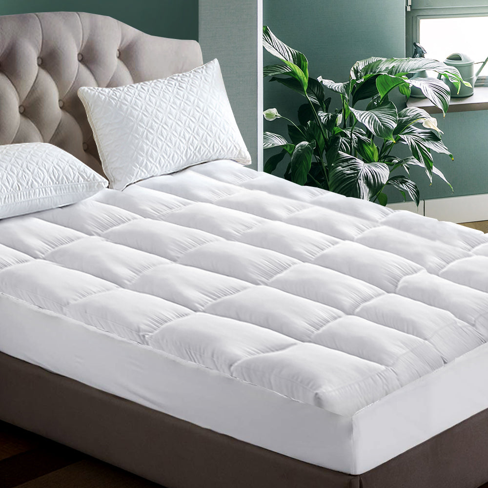 Giselle King Mattress Topper Pillowtop 1000GSM Microfibre Filling Protector freeshipping - Awezingly