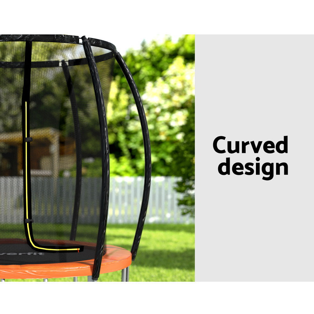 Everfit Trampoline 6FT Kids Trampolines Cover Safety Net Pad Gift Orange Everfit