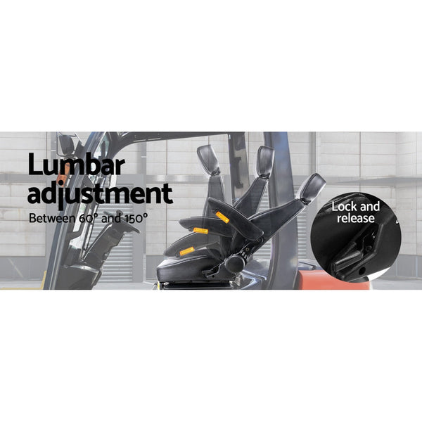 Giantz Adjustbale Tractor Seat with Suspension - Black Giantz