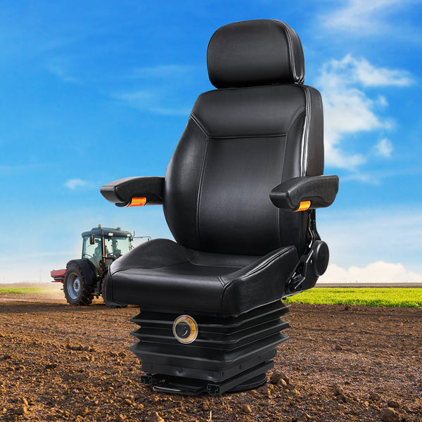 Giantz Adjustbale Tractor Seat with Suspension - Black Giantz