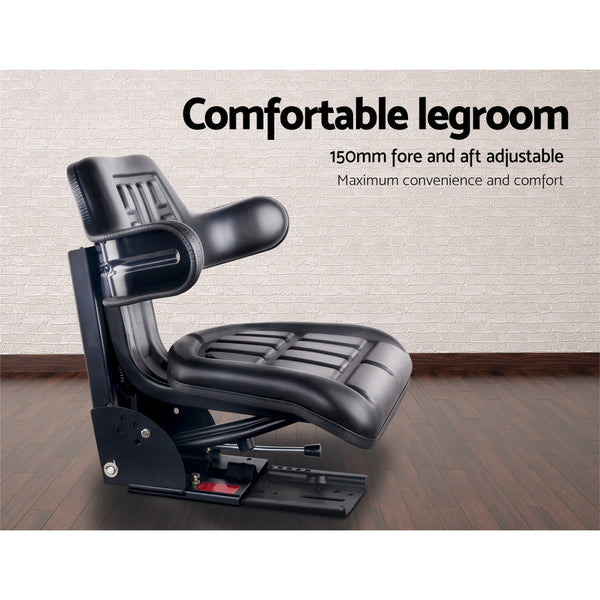 Giantz PU Leather Tractor Seat - Black Giantz