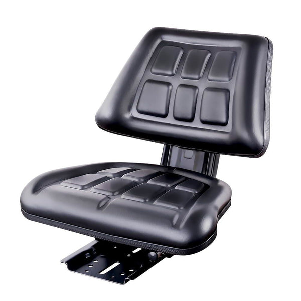 Giantz PU Leather Tractor Seat with Sliding Track - Black Giantz