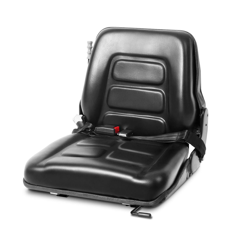 Giantz Universal Forklift Seat Tractor Excavator Truck Bobcat Leather Backrest Giantz