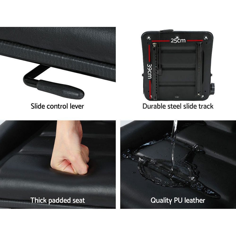 Giantz Adjustable Tractor Seat Forklift Excavator Truck Universal Backrest Chair Giantz