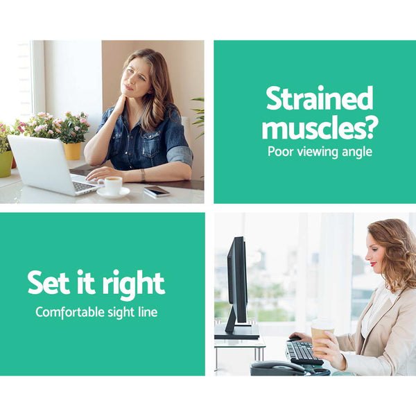 Artiss Monitor Stand Riser with Height Adjustable Computer Laptop Printer Screen Glass Display Shelf Artiss