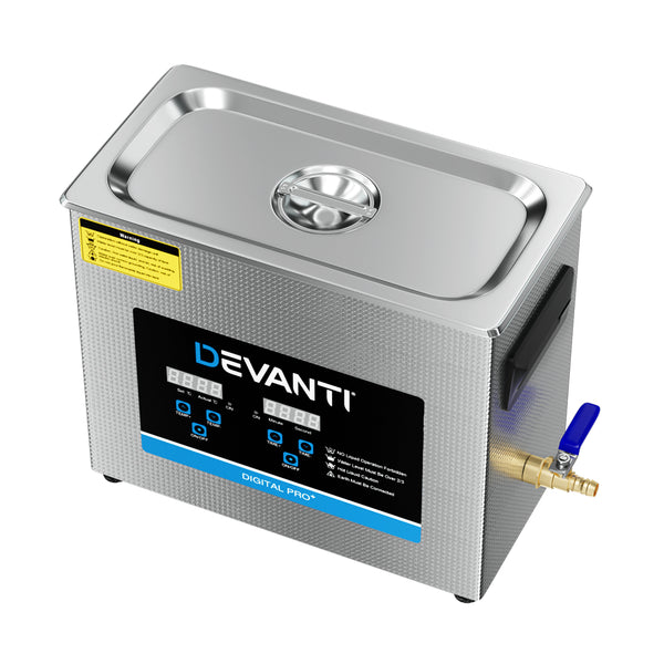 Devanti 6.5L Ultrasonic Cleaner Heater Cleaning Machine Timer Industrial 180W Devanti