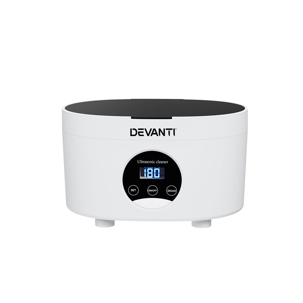 Devanti 600ml Ultrasonic Cleaner Timer Jewellery Glasses Cleaning Machine Degas Devanti