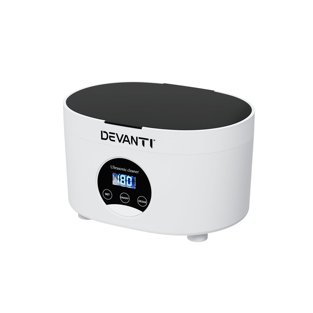 Devanti 600ml Ultrasonic Cleaner Timer Jewellery Glasses Cleaning Machine Degas Devanti