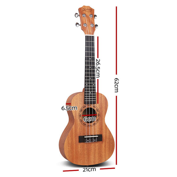 ALPHA 23 Inch Ukulele Mahogany Hawaii Guitar Alpha