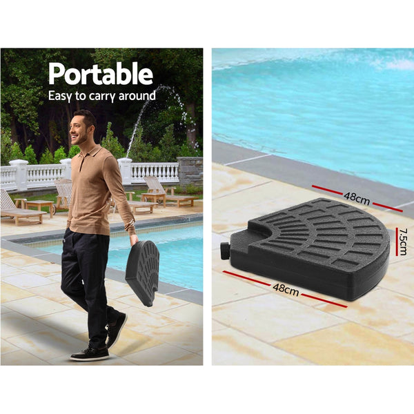 Instahut 3M Umbrella with 48x48cm Base Outdoor Umbrellas Cantilever Sun Beach Garden Patio Grey freeshipping - Awezingly