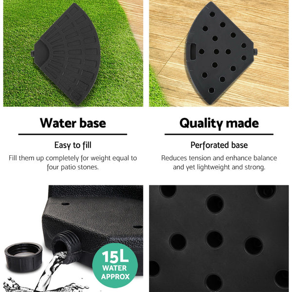 Instahut 3M Umbrella with 48x48cm Base Outdoor Umbrellas Cantilever Sun Beach Garden Patio Navy freeshipping - Awezingly