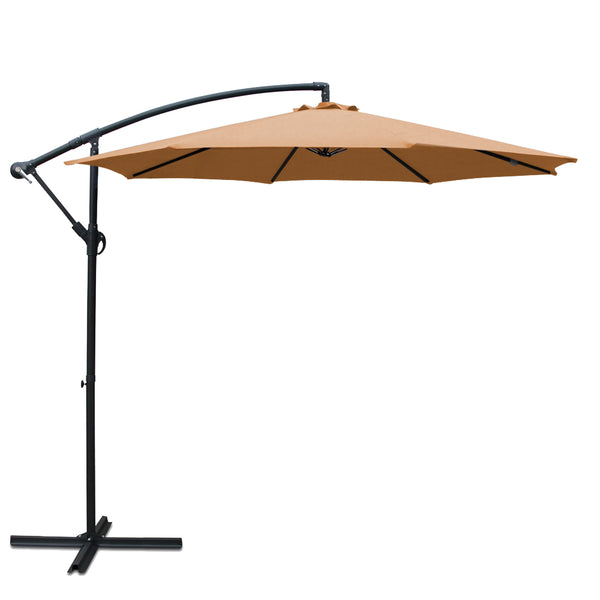 Instahut 3M Cantilevered Outdoor Umbrella - Beige freeshipping - Awezingly