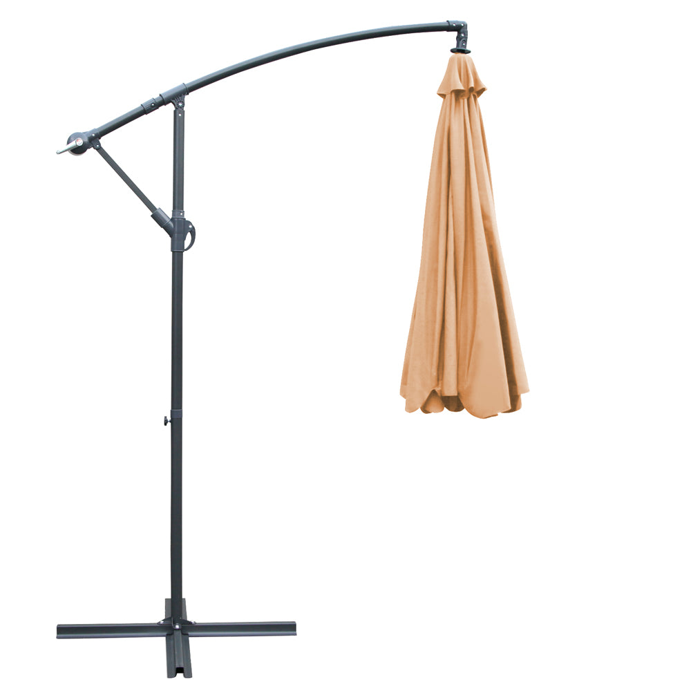 Instahut 3M Cantilevered Outdoor Umbrella - Beige freeshipping - Awezingly