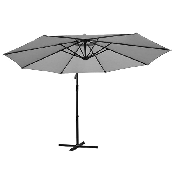 Instahut 3M Outdoor Furniture Garden Umbrella Grey freeshipping - Awezingly