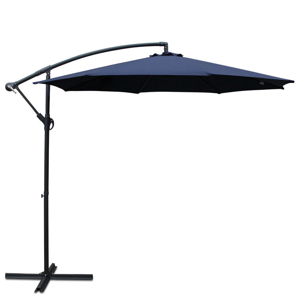Instahut 3M Cantilevered Outdoor Umbrella - Navy freeshipping - Awezingly