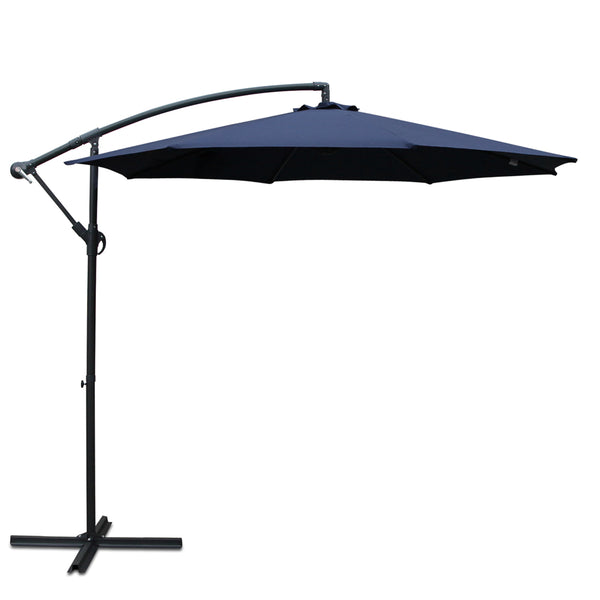 Instahut 3M Cantilevered Outdoor Umbrella - Navy freeshipping - Awezingly
