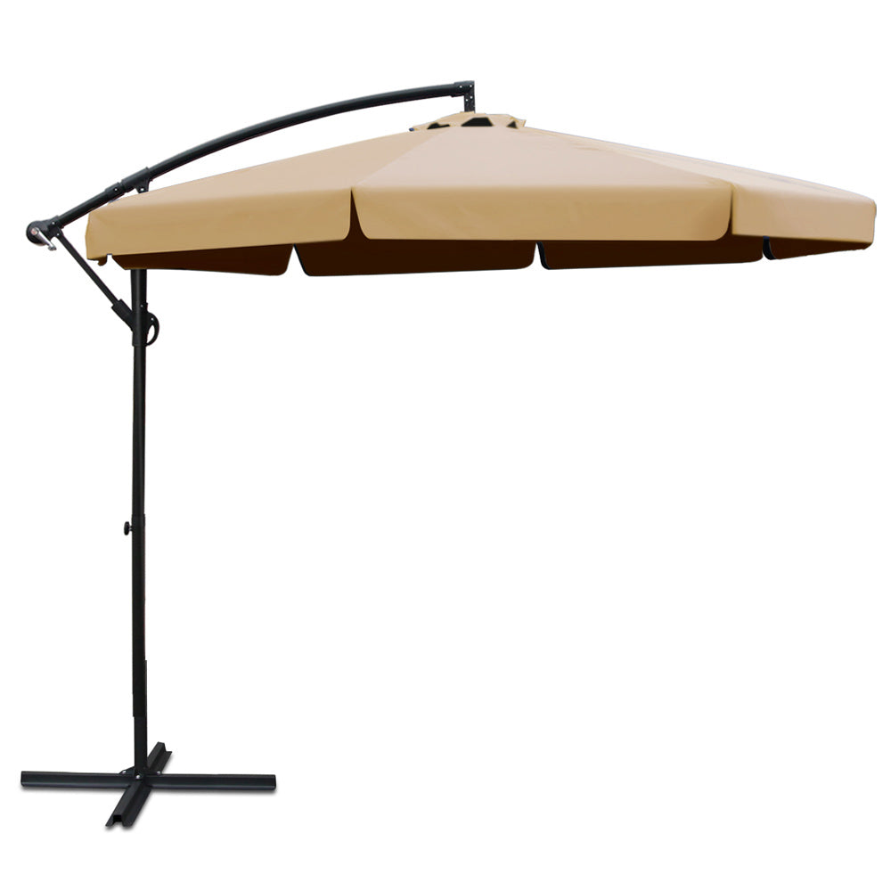 Instahut 3M Outdoor Umbrella - Beige freeshipping - Awezingly