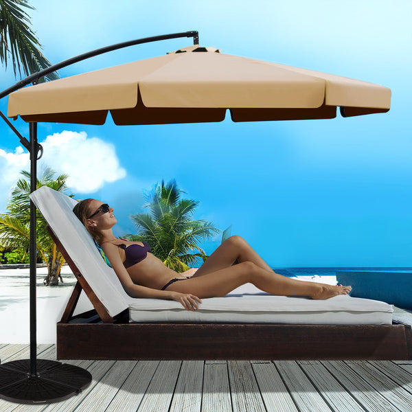 Instahut 3M Outdoor Umbrella - Beige freeshipping - Awezingly