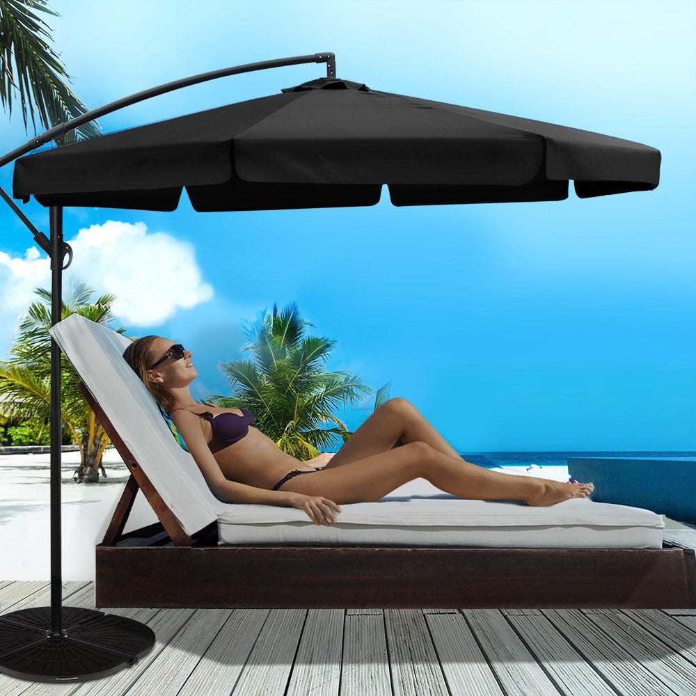 Instahut 3M Outdoor Umbrella - Black freeshipping - Awezingly