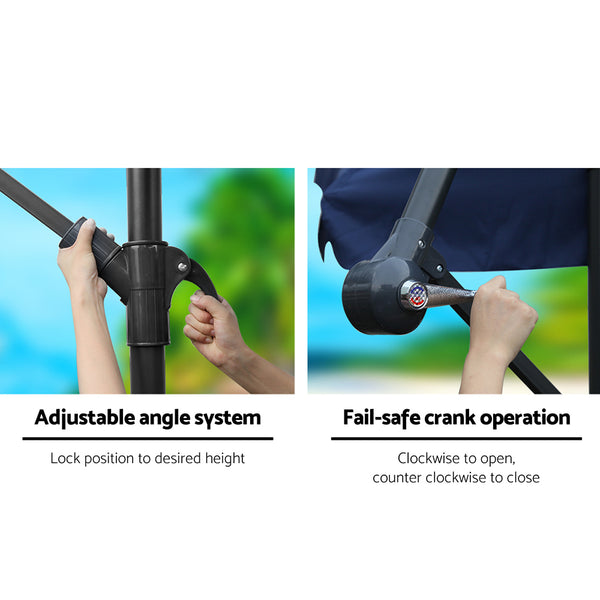 Instahut 3M Outdoor Umbrella - Navy freeshipping - Awezingly