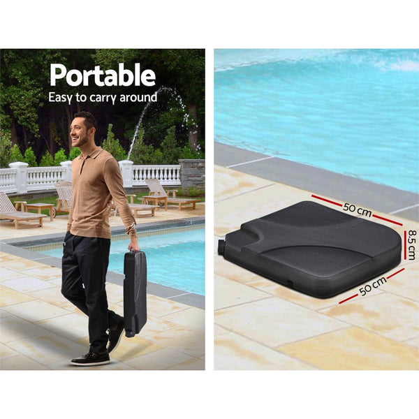 Instahut 3M Umbrella with 50x50cm Base Outdoor Umbrellas Cantilever Patio Sun Beach UV Navy freeshipping - Awezingly