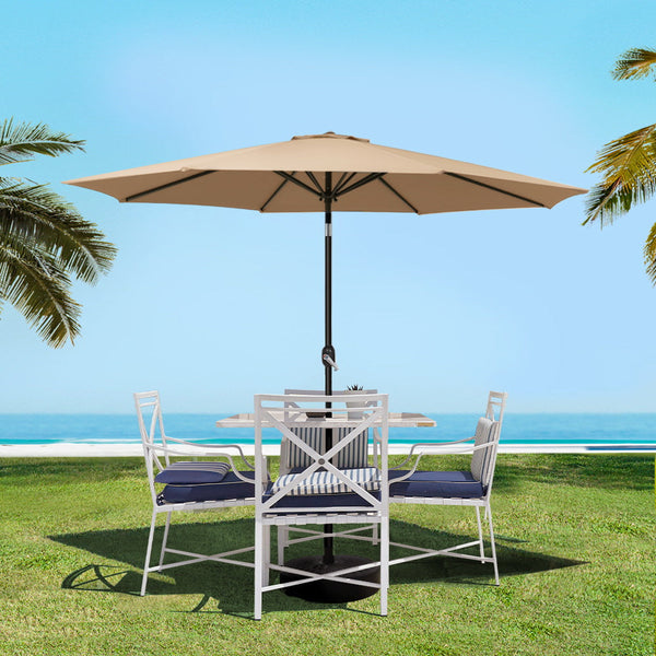 Instahut Outdoor Umbrella Umbrellas Beach Pole Garden Tilt Sun Patio UV 2.7m Instahut