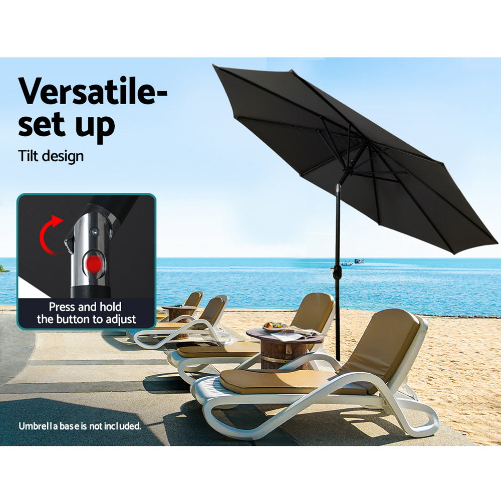 Instahut Outdoor Umbrella Umbrellas Beach Garden Tilt Sun Patio Deck Pole 2.7m Instahut