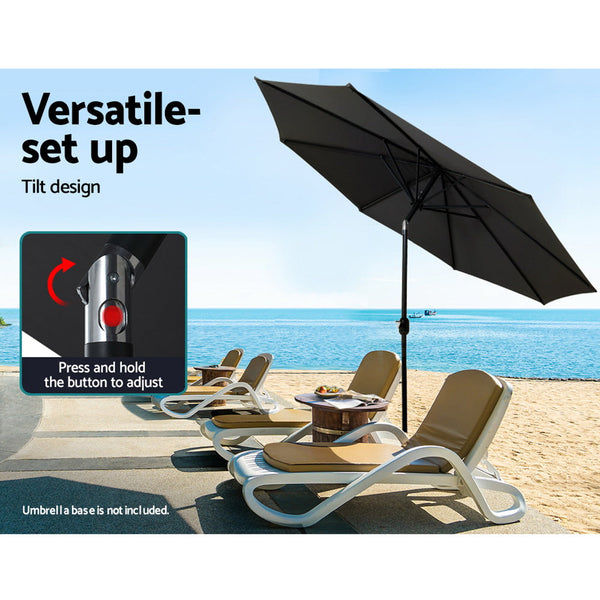 Instahut Outdoor Umbrella Umbrellas Beach Garden Tilt Sun Patio Deck Pole 2.7m Instahut