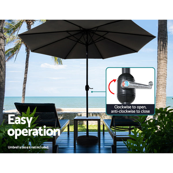 Instahut Outdoor Umbrella Umbrellas Beach Garden Tilt Sun Patio Deck Pole 2.7m Instahut