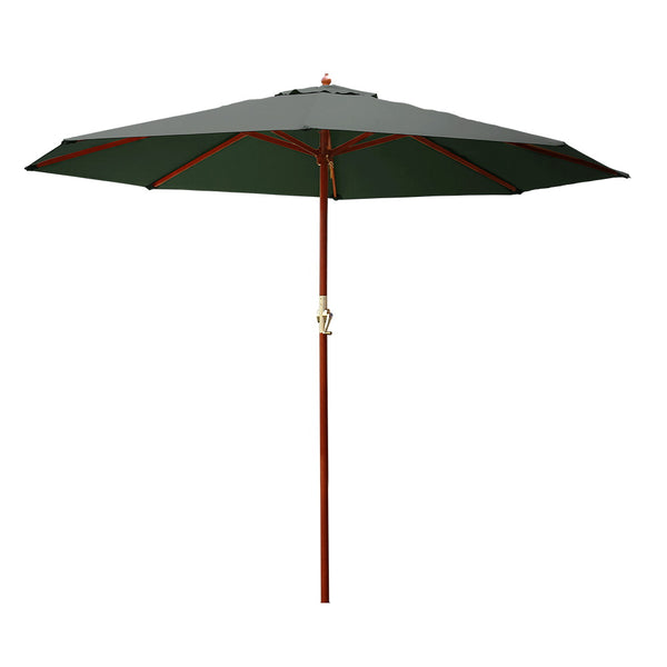 Instahut Umbrella Outdoor Pole Umbrellas Stand Sun Beach Garden Deck Charcoal 3M freeshipping - Awezingly