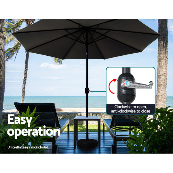 Instahut Outdoor Umbrella 3m Umbrellas Garden Beach Tilt Sun Patio Deck Pole UV Instahut