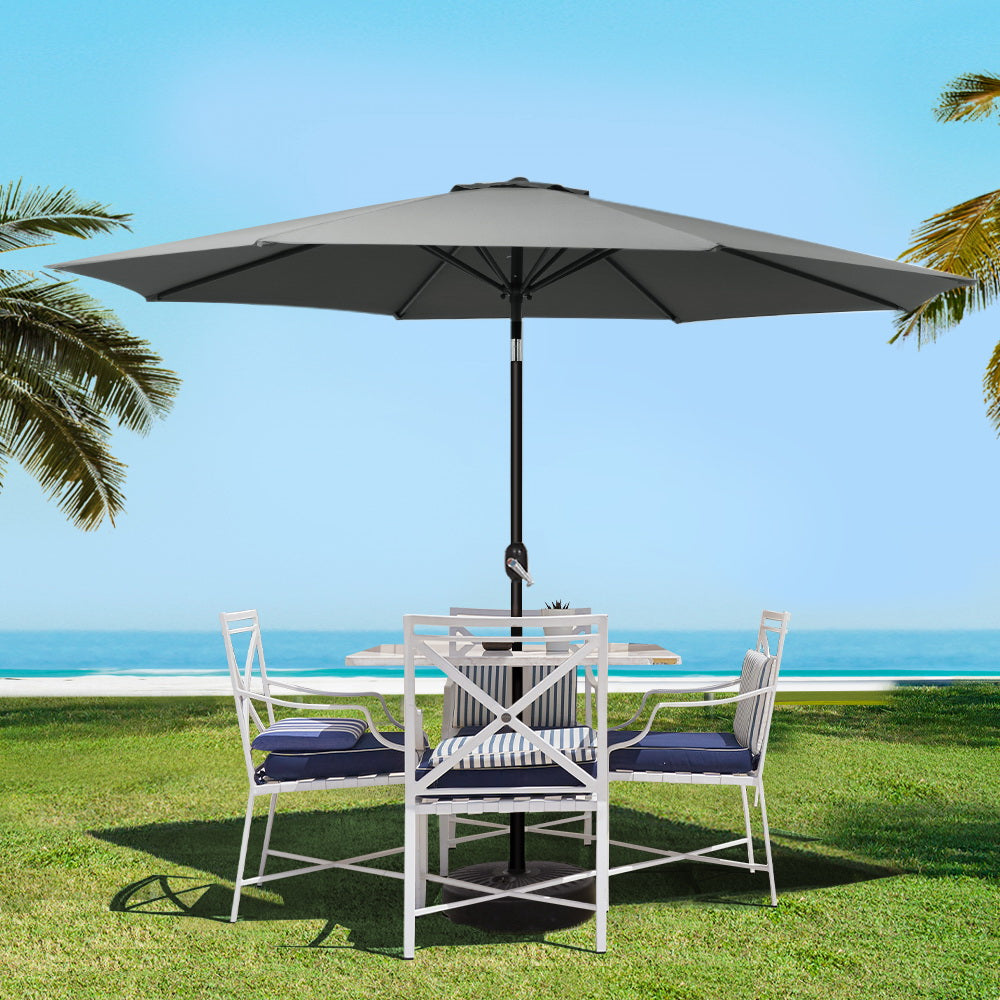 Instahut Outdoor Umbrella 3m Umbrellas Garden Beach Tilt Sun Patio Deck Shelter Instahut