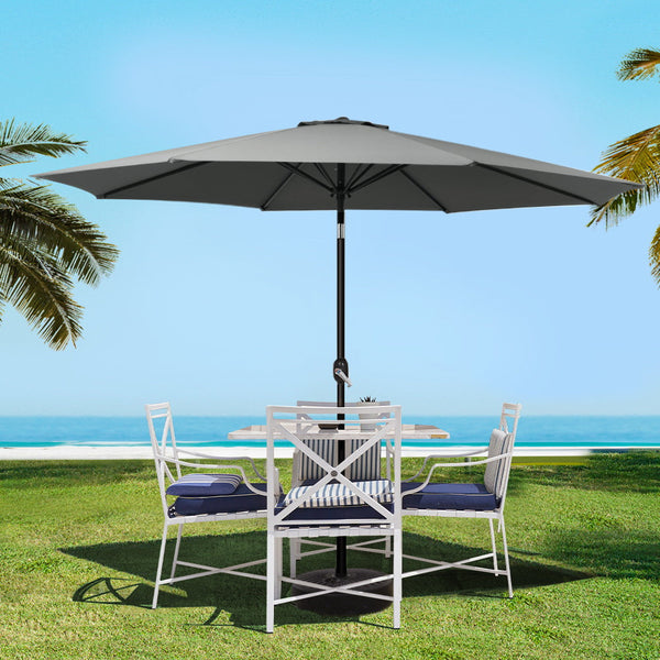 Instahut Outdoor Umbrella 3m Umbrellas Garden Beach Tilt Sun Patio Deck Shelter Instahut
