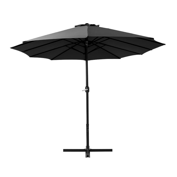 Instahut Outdoor Umbrella Twin Umbrellas Beach Garden Stand Base Sun Shade 4.57m instahut