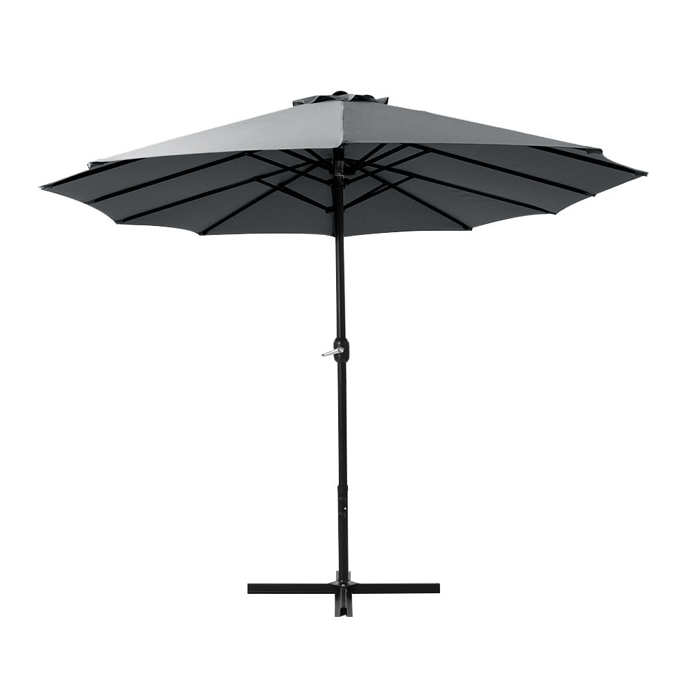 Instahut Outdoor Umbrella Twin Umbrellas Beach Stand Garden Base Sun Patio 4.57m Instahut