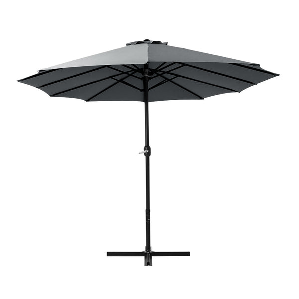 Instahut Outdoor Umbrella Twin Umbrellas Beach Stand Garden Base Sun Patio 4.57m Instahut