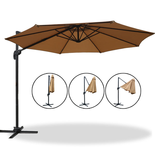 Instahut Roma Outdoor Umbrella - Beige freeshipping - Awezingly