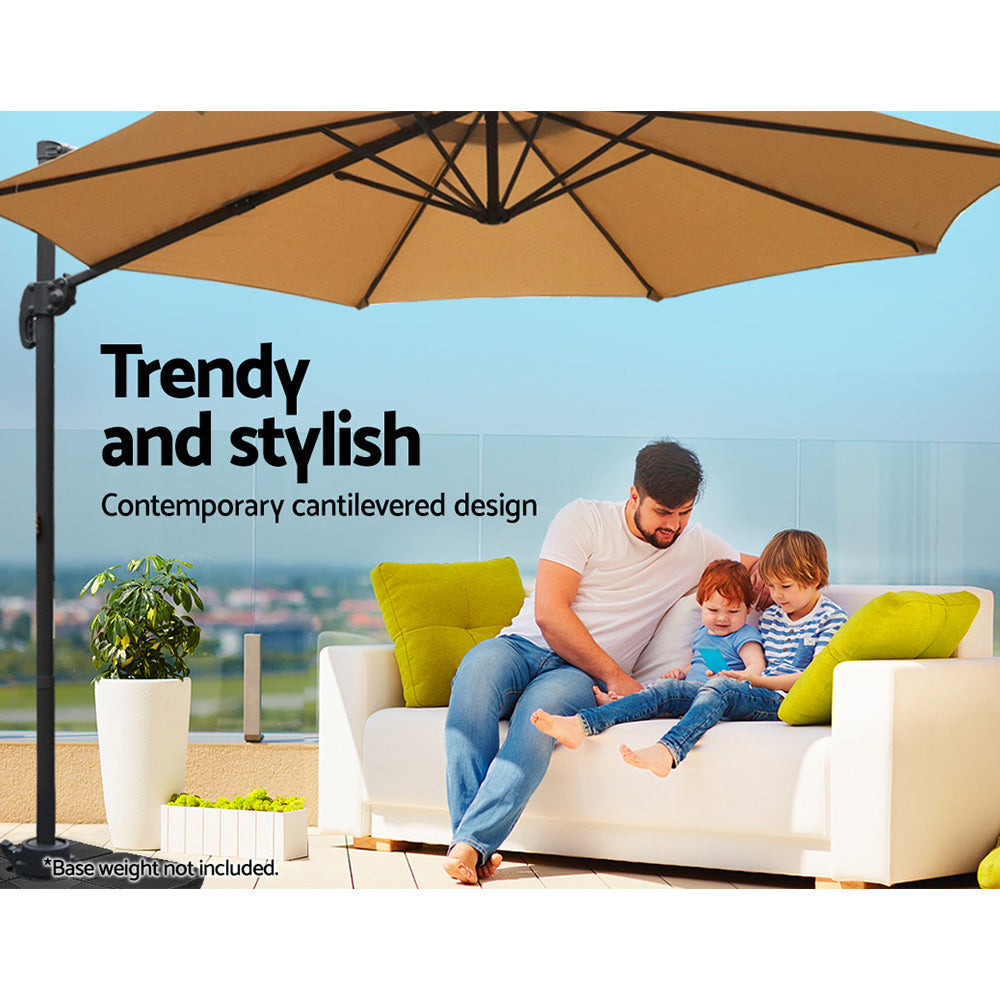 Instahut Roma Outdoor Umbrella - Beige freeshipping - Awezingly