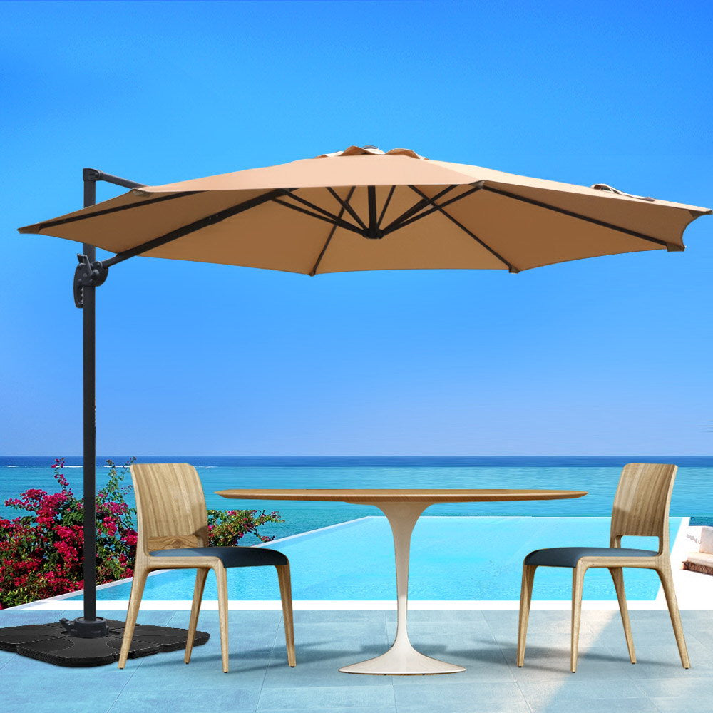 Instahut Roma Outdoor Umbrella - Beige freeshipping - Awezingly