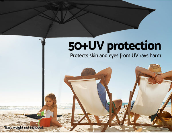 Instahut Roma Outdoor Umbrella - Black freeshipping - Awezingly