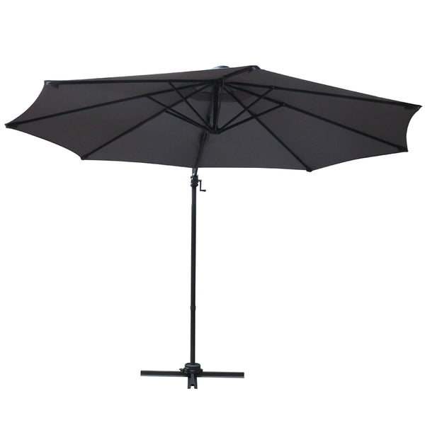 Instahut 3M Roma Outdoor Furniture Garden Umbrella 360 Degree Charcoal freeshipping - Awezingly