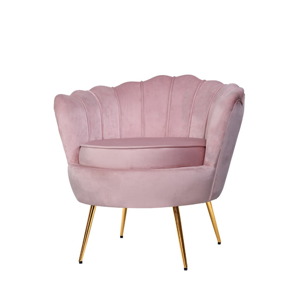 Artiss Armchair Lounge Chair Accent Armchairs Retro Single Sofa Velvet Pink freeshipping - Awezingly