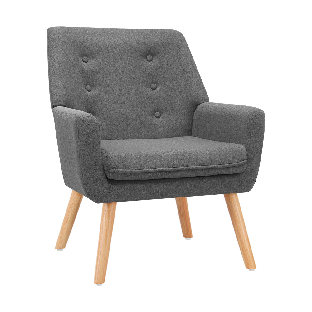 Artiss Fabric Dining Armchair - Grey freeshipping - Awezingly