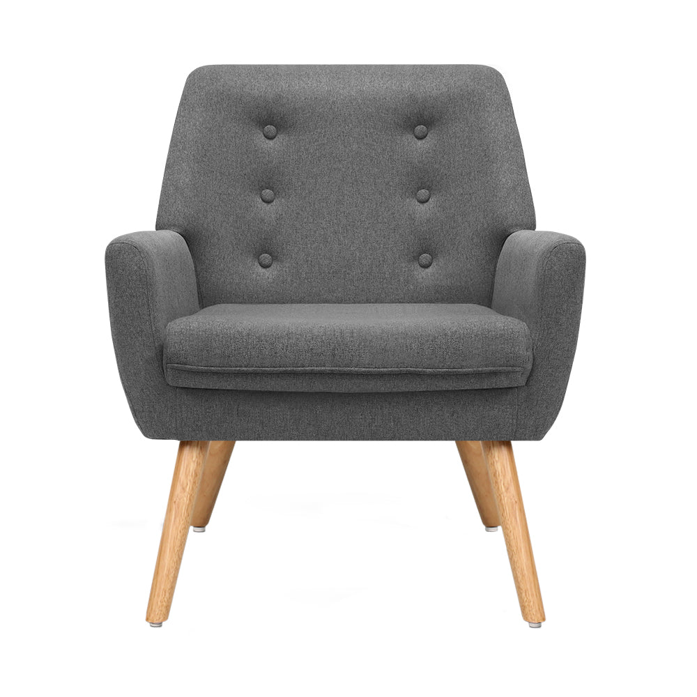 Artiss Fabric Dining Armchair - Grey freeshipping - Awezingly