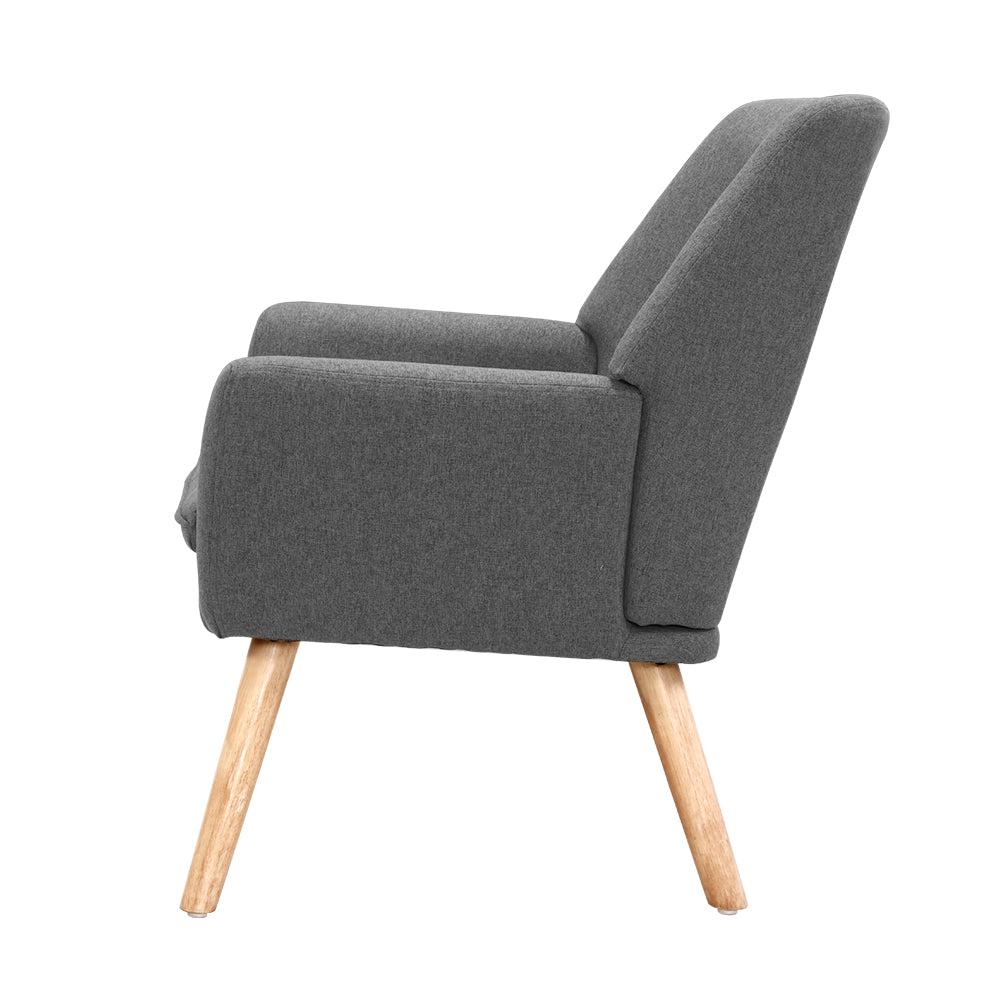 Artiss Fabric Dining Armchair - Grey freeshipping - Awezingly