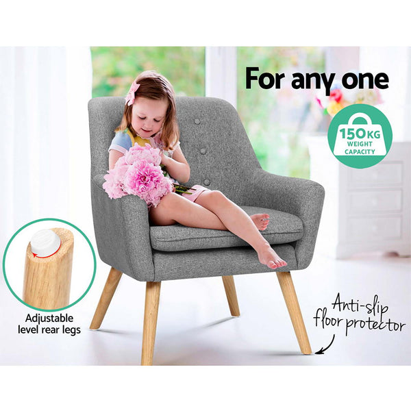 Artiss Fabric Dining Armchair - Grey freeshipping - Awezingly