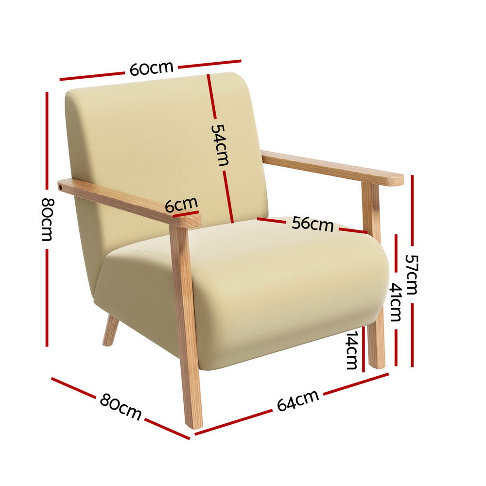 Artiss Armchair Velvet Yellow Olie Artiss