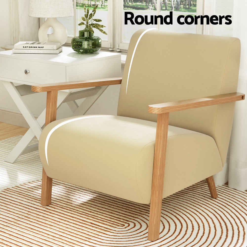 Artiss Armchair Velvet Yellow Olie Artiss