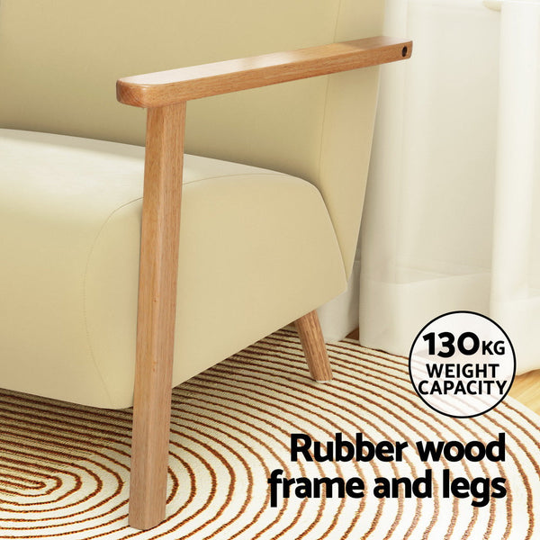 Artiss Armchair Velvet Yellow Olie Artiss